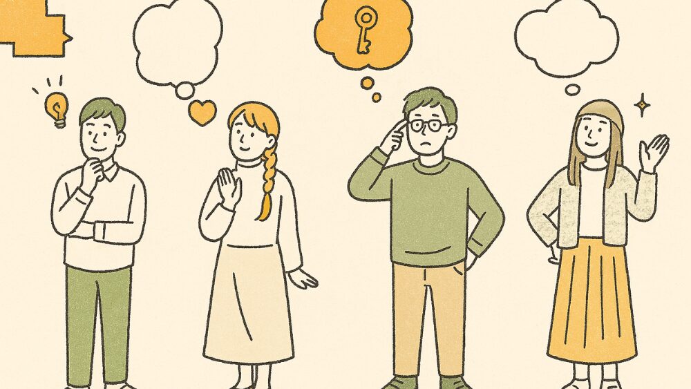 「価値観」をイメージしたイラスト画像。